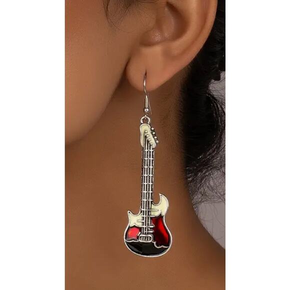 NWT Guitar Rock Music Musician Earrings Dangle - Picture 5 of 5